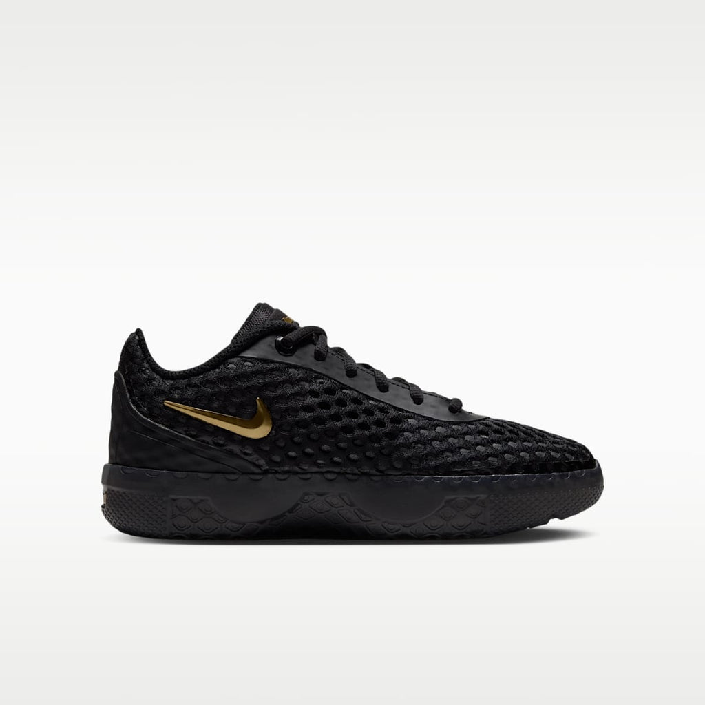 LeBron Witness X Big Kids' Basketball Shoes - Black/Black/Iron Grey/Metallic Gold