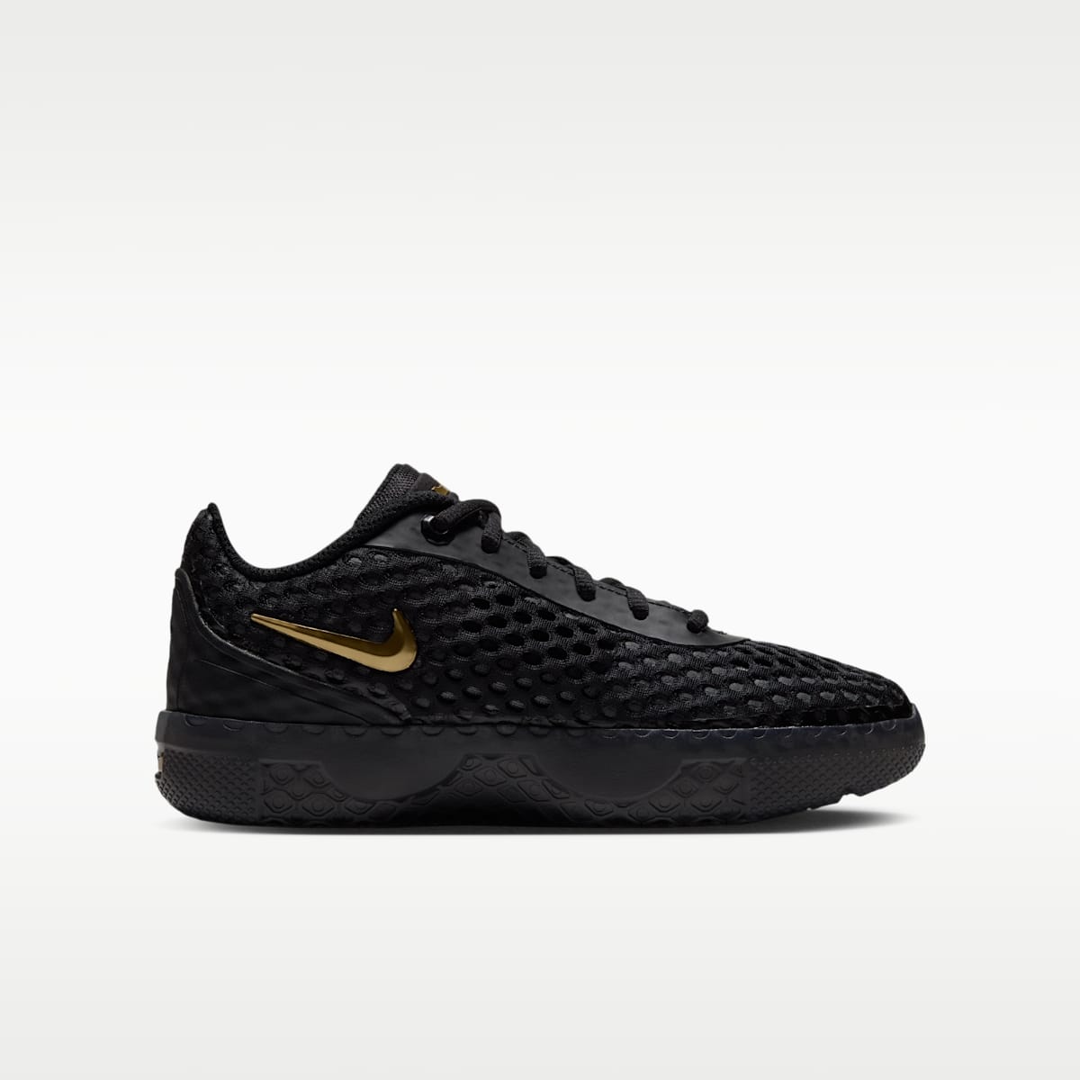 LeBron Witness X Big Kids' Basketball Shoes - Black/Black/Iron Grey/Metallic Gold