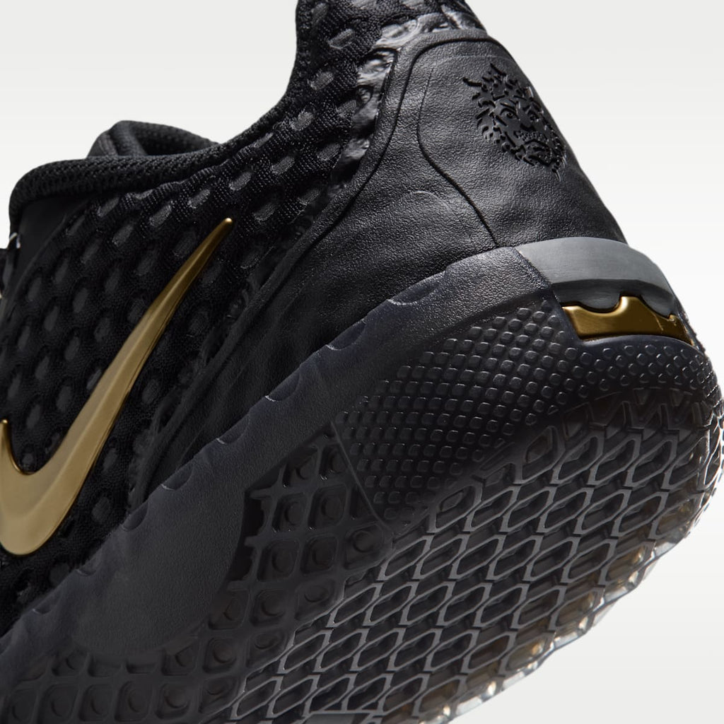 LeBron Witness X Big Kids' Basketball Shoes - Black/Black/Iron Grey/Metallic Gold