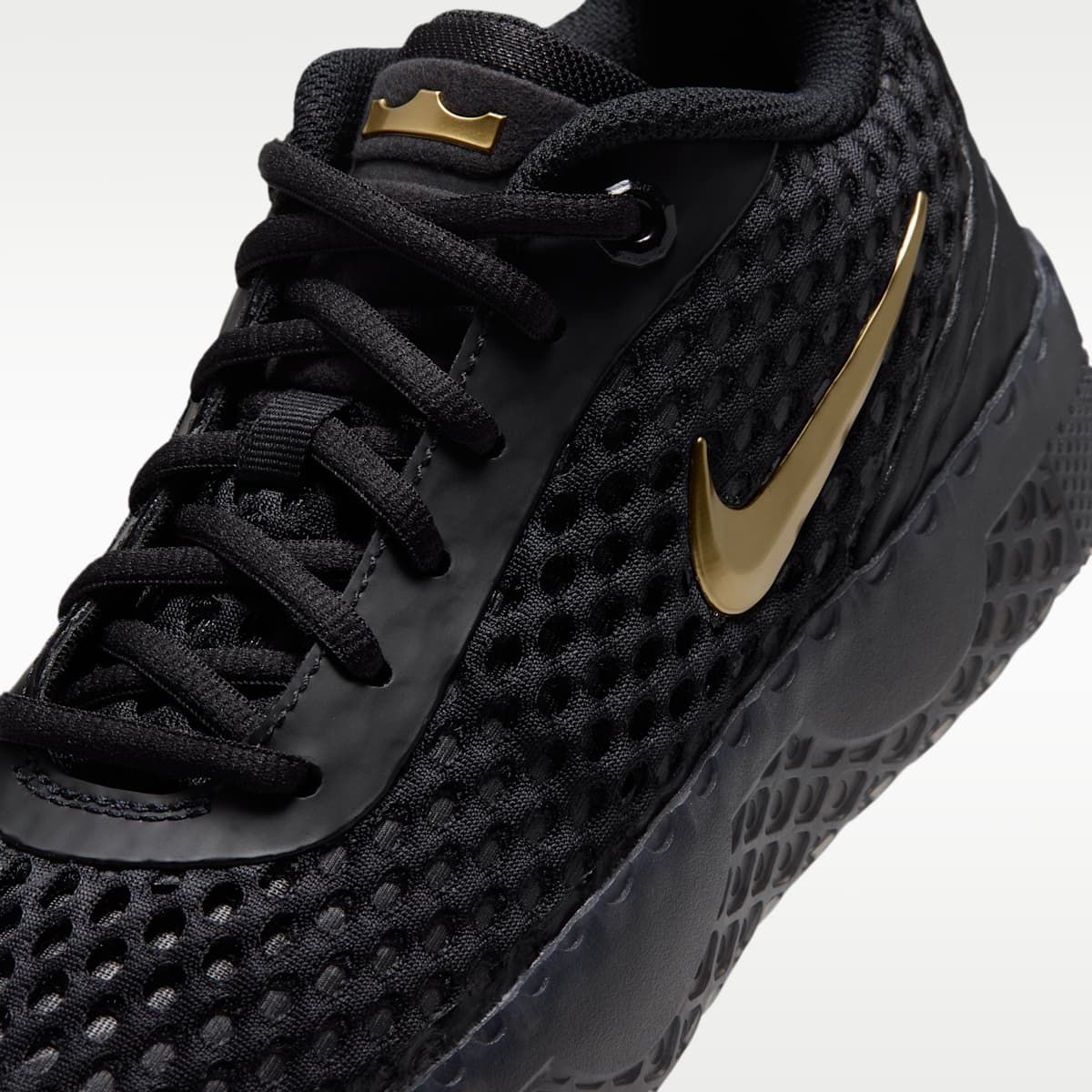 LeBron Witness X Big Kids' Basketball Shoes - Black/Black/Iron Grey/Metallic Gold