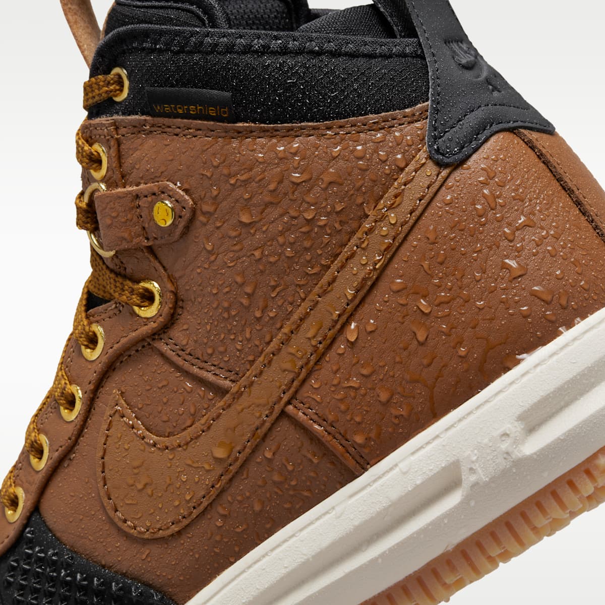 Nike Lunar Force 1 Men's Winterized Duckboot - Ale Brown/Black/Goldtone/Ale Brown - Image 9