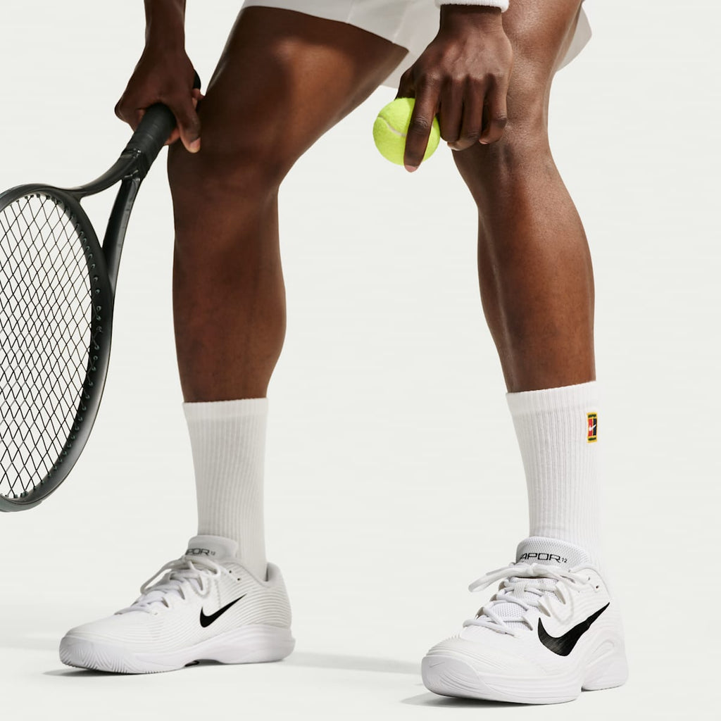 Nike Vapor 12 Men's Hard Court Tennis Shoes - White/Summit White/Black - Image 9