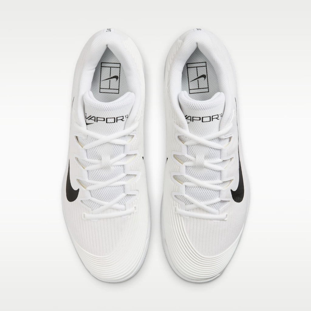 Nike Vapor 12 Men's Hard Court Tennis Shoes - White/Summit White/Black - Image 4