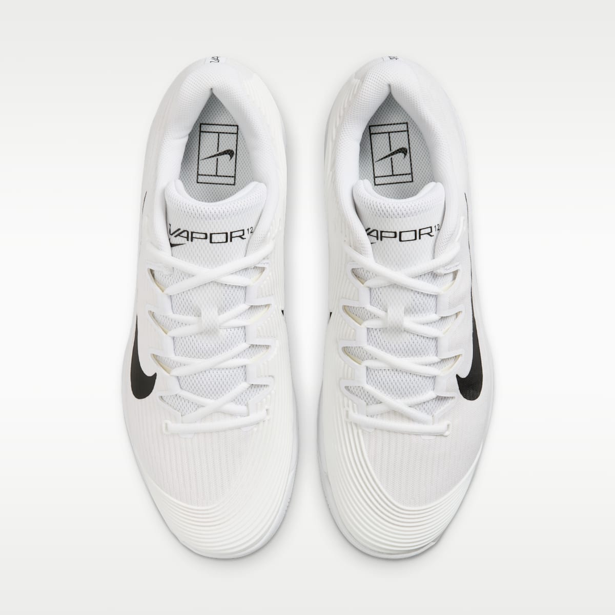 Nike Vapor 12 Men's Hard Court Tennis Shoes - White/Summit White/Black - Image 4