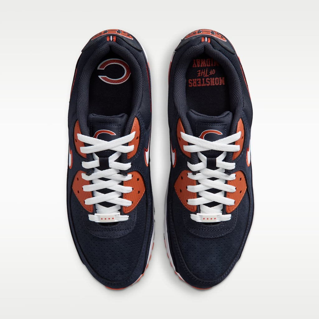 Nike Air Max 90 (Chicago Bears) Men's NFL Shoes - Marine/University Orange/White - Image 4
