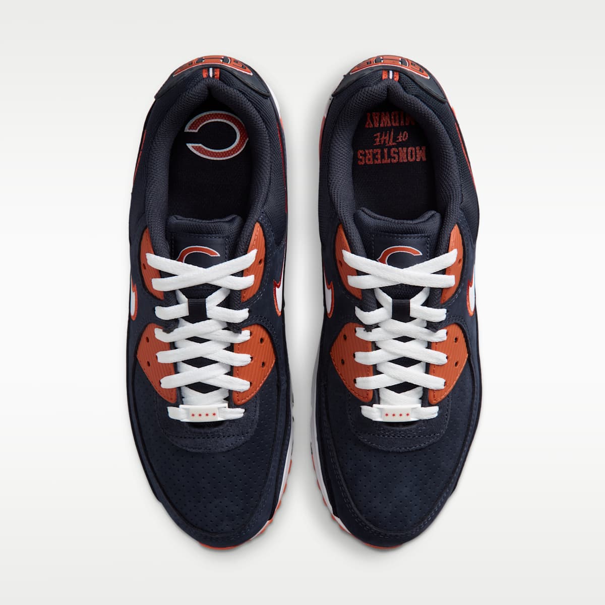 Nike Air Max 90 (Chicago Bears) Men's NFL Shoes - Marine/University Orange/White - Image 4