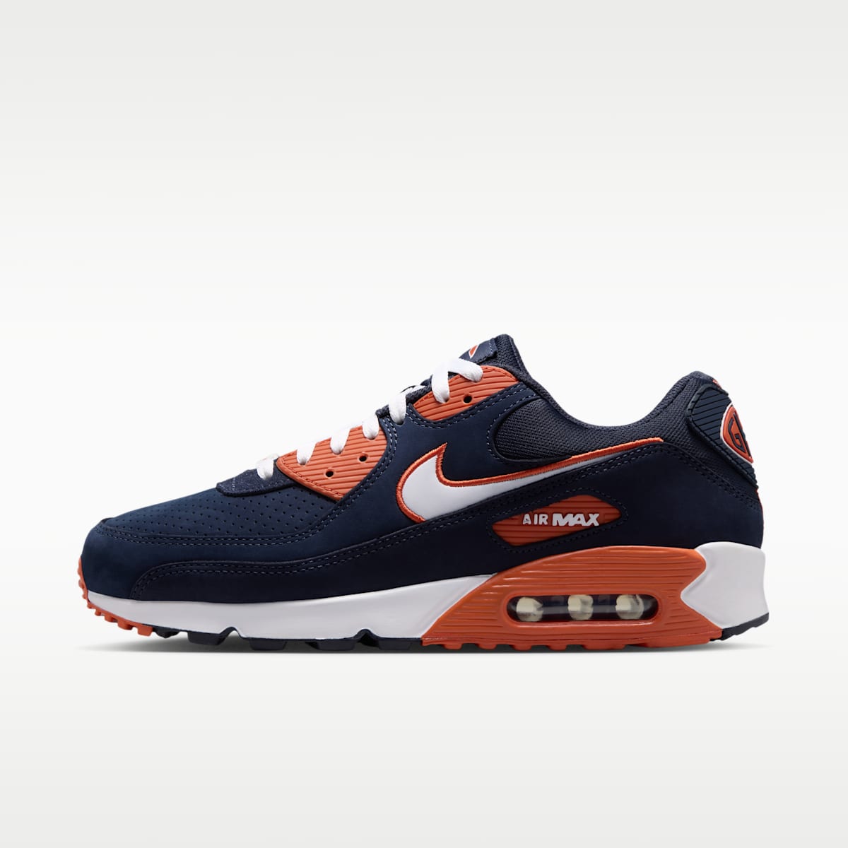 Nike Air Max 90 (Chicago Bears) Men's NFL Shoes - Marine/University Orange/White - Image 1
