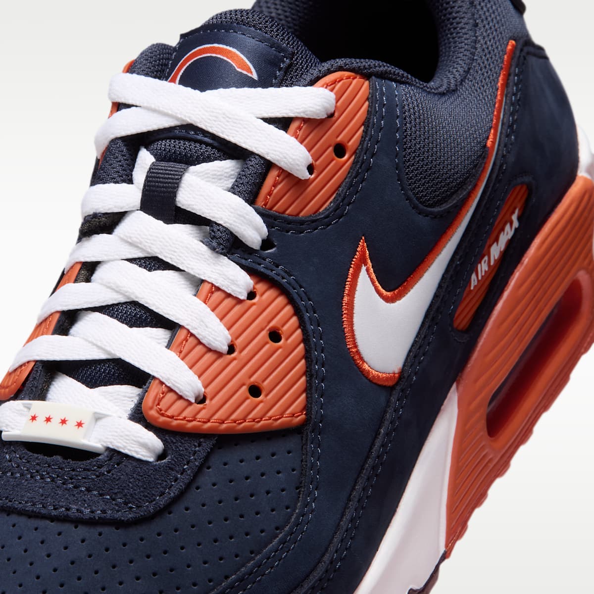 Nike Air Max 90 (Chicago Bears) Men's NFL Shoes - Marine/University Orange/White - Image 7