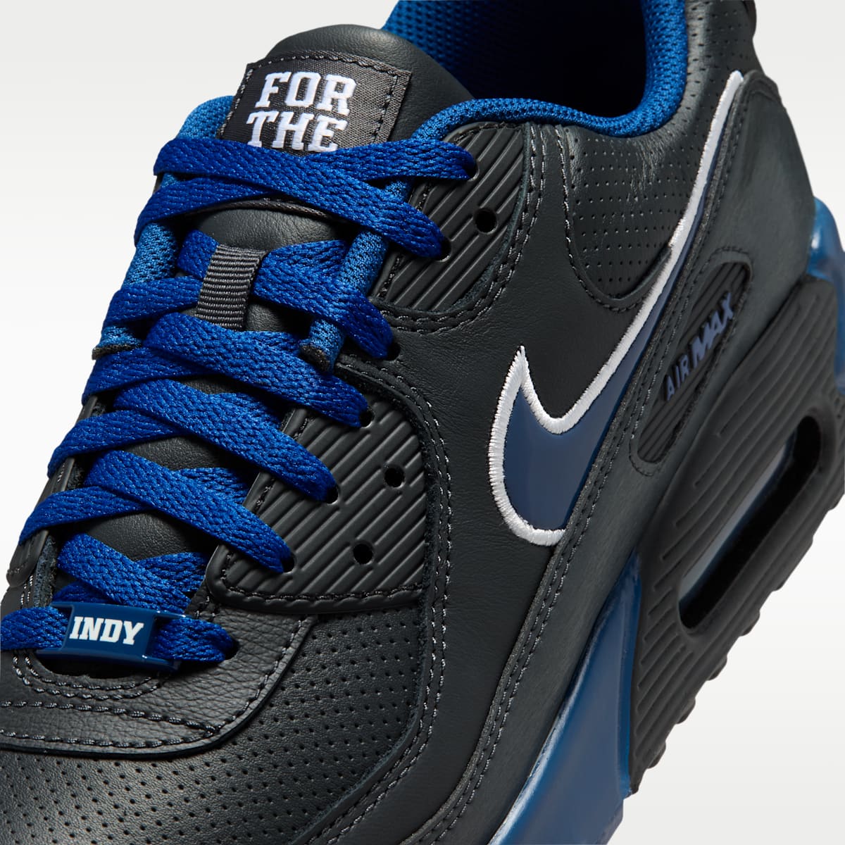 Nike Air Max 90 (Indianapolis Colts) Men's NFL Shoes - Anthracite/Gym Blue/Gym Blue - Image 7