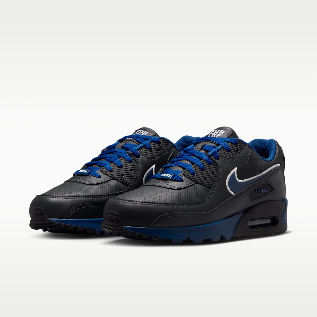 Nike Air Max 90 (Indianapolis Colts) Men's NFL Shoes - Anthracite/Gym Blue/Gym Blue - Image 5