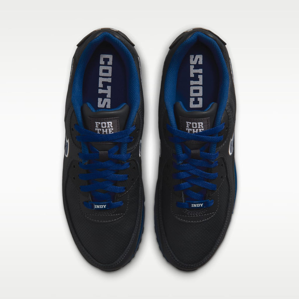 Nike Air Max 90 (Indianapolis Colts) Men's NFL Shoes - Anthracite/Gym Blue/Gym Blue - Image 4
