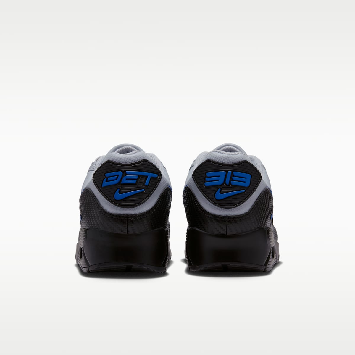 Nike Air Max 90 (Detroit Lions) Men's NFL Shoes - Field Silver/Black/Blue Spark - Image 6