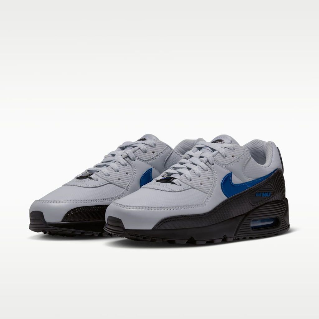 Nike Air Max 90 (Detroit Lions) Men's NFL Shoes - Field Silver/Black/Blue Spark - Image 5