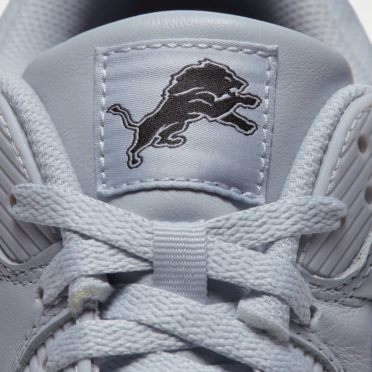 Nike Air Max 90 (Detroit Lions) Men's NFL Shoes - Field Silver/Black/Blue Spark - Image 10