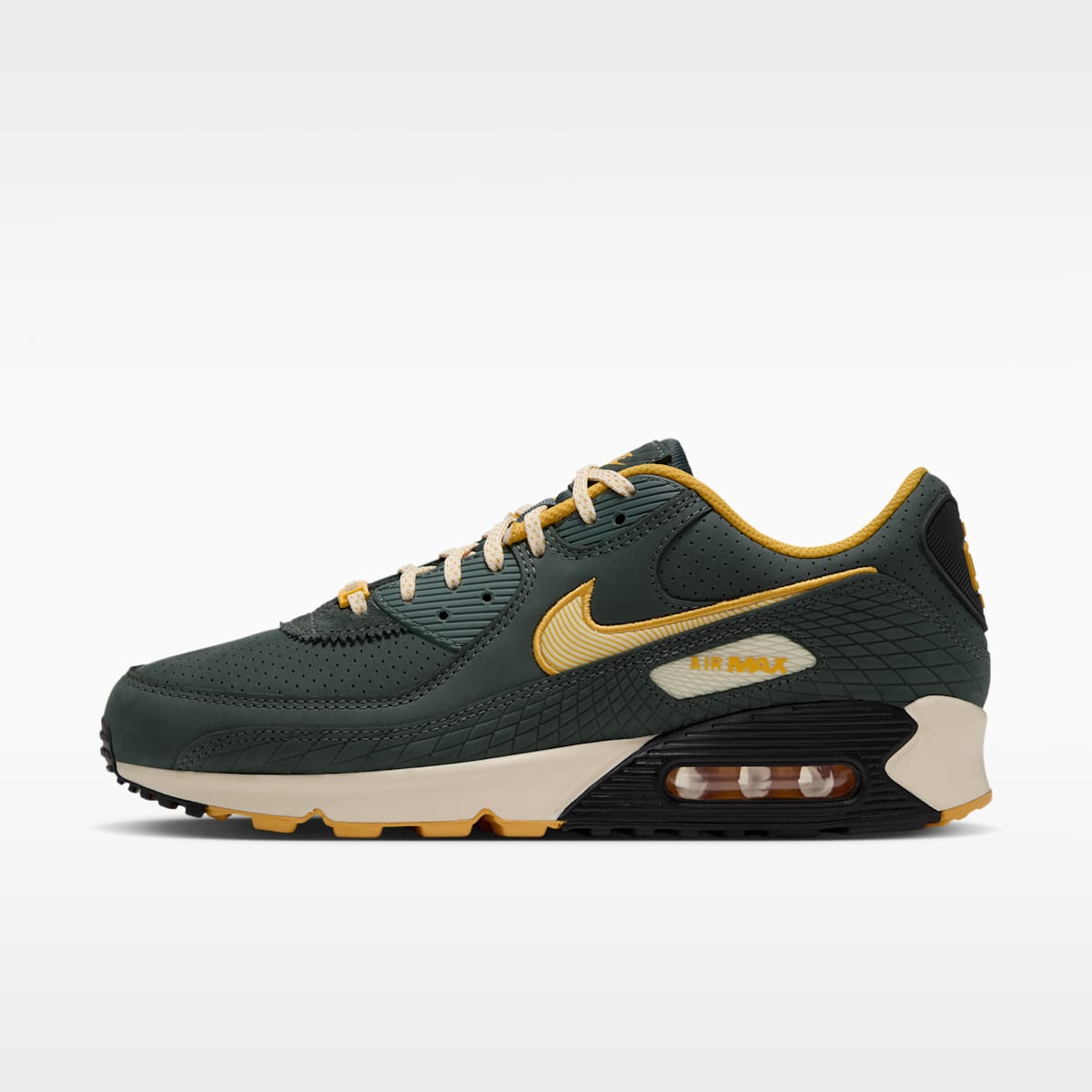 Nike Air Max 90 (Green Bay Packers) Men's NFL Shoes - Vintage Green/University Gold/Black/Alabaster - Image 1
