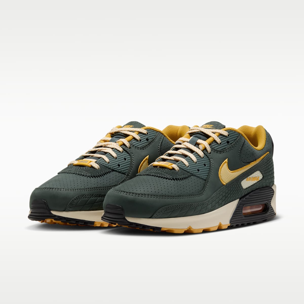 Nike Air Max 90 (Green Bay Packers) Men's NFL Shoes - Vintage Green/University Gold/Black/Alabaster - Image 5