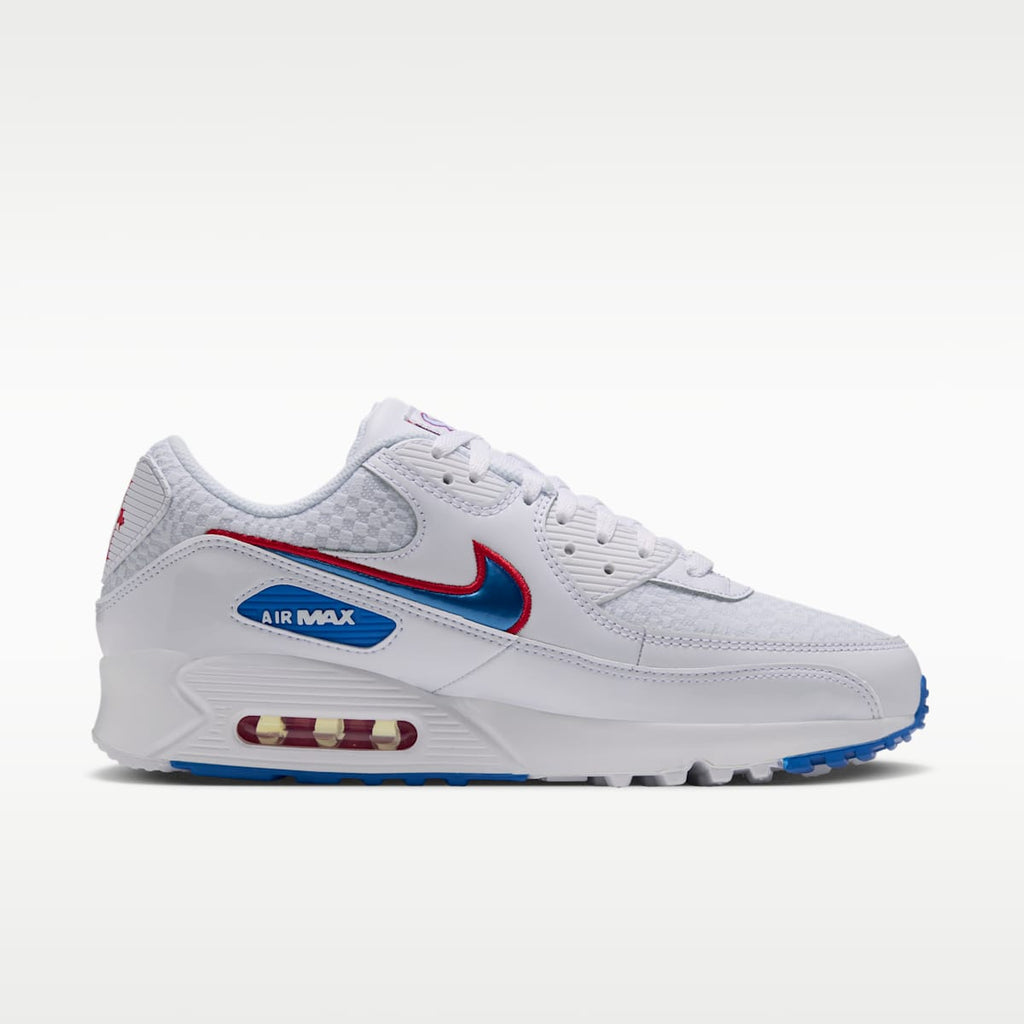 Nike Air Max 90 (Houston Texans) Men's NFL Shoes - White/White/Italy Blue - Image 3