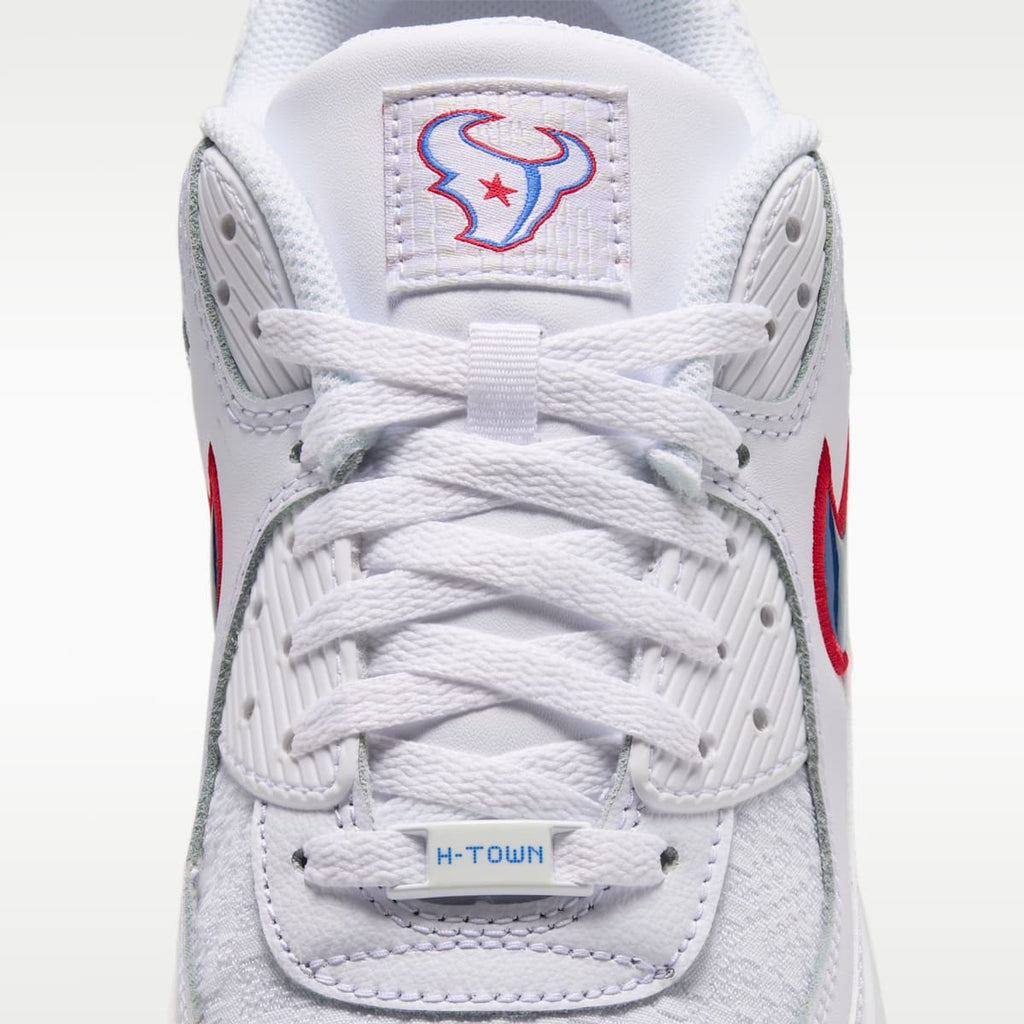 Nike Air Max 90 (Houston Texans) Men's NFL Shoes - White/White/Italy Blue - Image 9