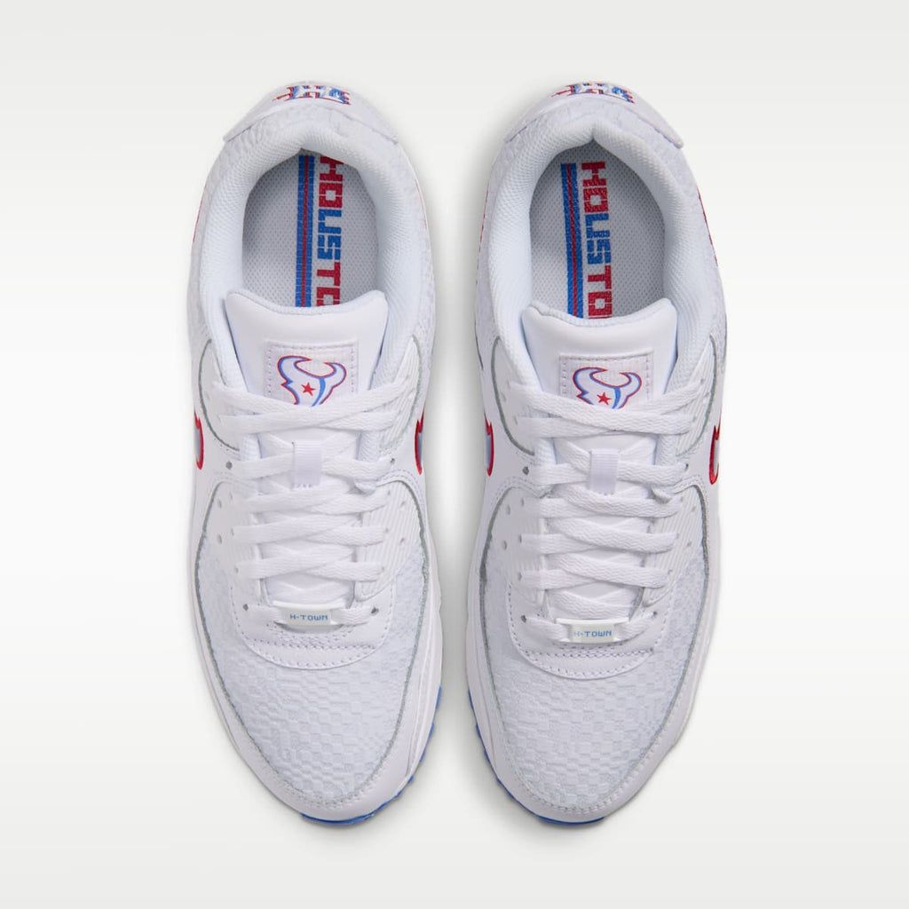Nike Air Max 90 (Houston Texans) Men's NFL Shoes - White/White/Italy Blue - Image 4
