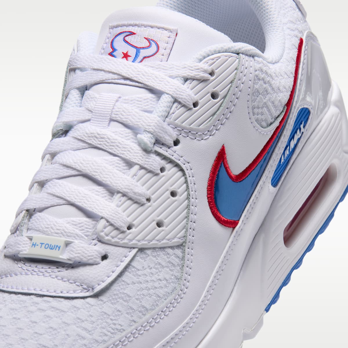 Nike Air Max 90 (Houston Texans) Men's NFL Shoes - White/White/Italy Blue - Image 7