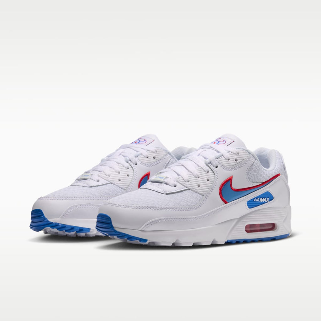 Nike Air Max 90 (Houston Texans) Men's NFL Shoes - White/White/Italy Blue - Image 5