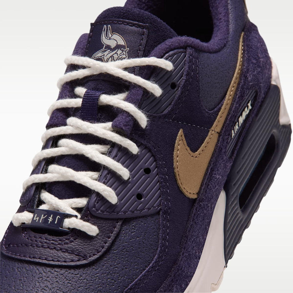Nike Air Max 90 (Minnesota Vikings) Men's NFL Shoes - Purple Dynasty/Pale Ivory/Metallic Gold - Image 7