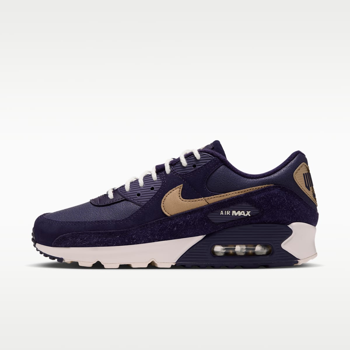 Nike Air Max 90 (Minnesota Vikings) Men's NFL Shoes - Purple Dynasty/Pale Ivory/Metallic Gold - Image 1
