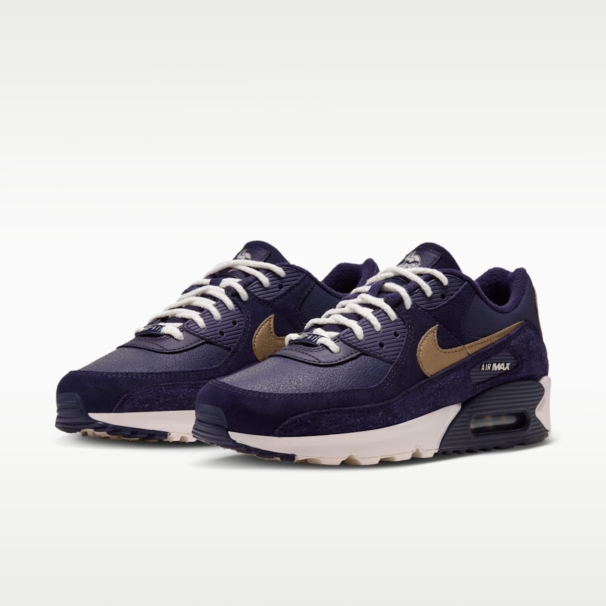 Nike Air Max 90 (Minnesota Vikings) Men's NFL Shoes - Purple Dynasty/Pale Ivory/Metallic Gold - Image 5