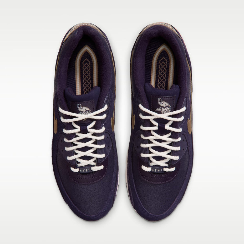 Nike Air Max 90 (Minnesota Vikings) Men's NFL Shoes - Purple Dynasty/Pale Ivory/Metallic Gold - Image 4