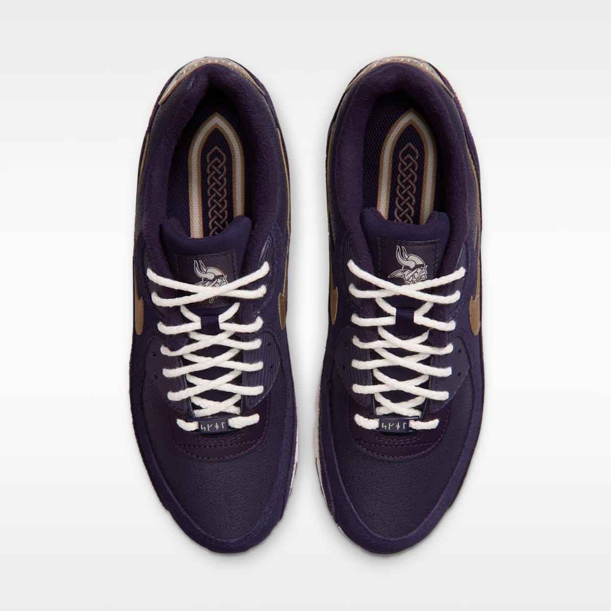 Nike Air Max 90 (Minnesota Vikings) Men's NFL Shoes - Purple Dynasty/Pale Ivory/Metallic Gold - Image 4