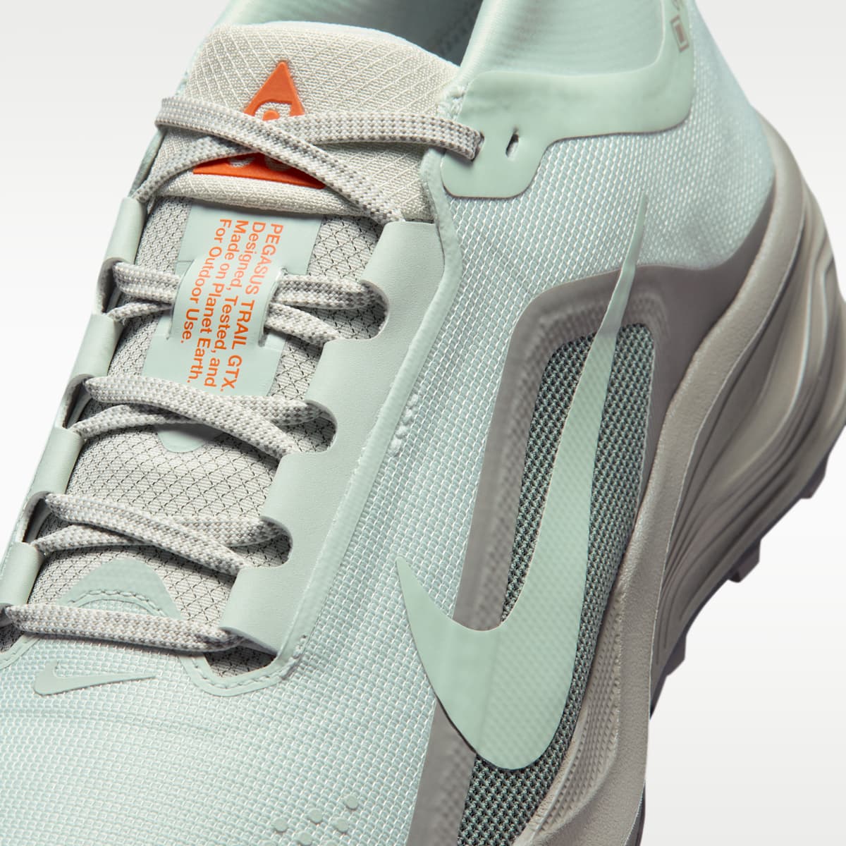 ACG Pegasus Trail GORE-TEX Men's Waterproof Trail Running Shoes - Light Silver/Light Army/Safety Orange/Light Silver - Image 8
