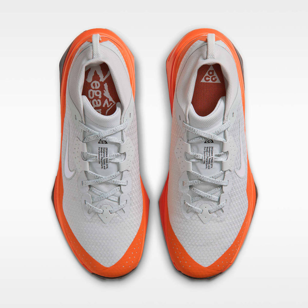 ACG Zegama Trail GORE-TEX Men's Waterproof Trail Running Shoes - Light Silver/Safety Orange/Black/Summit White - Image 4