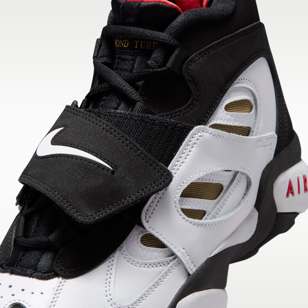 Nike Air Diamond Turf 2 Men's Shoes - Black/Fire Red/Metallic Gold/White - Image 7