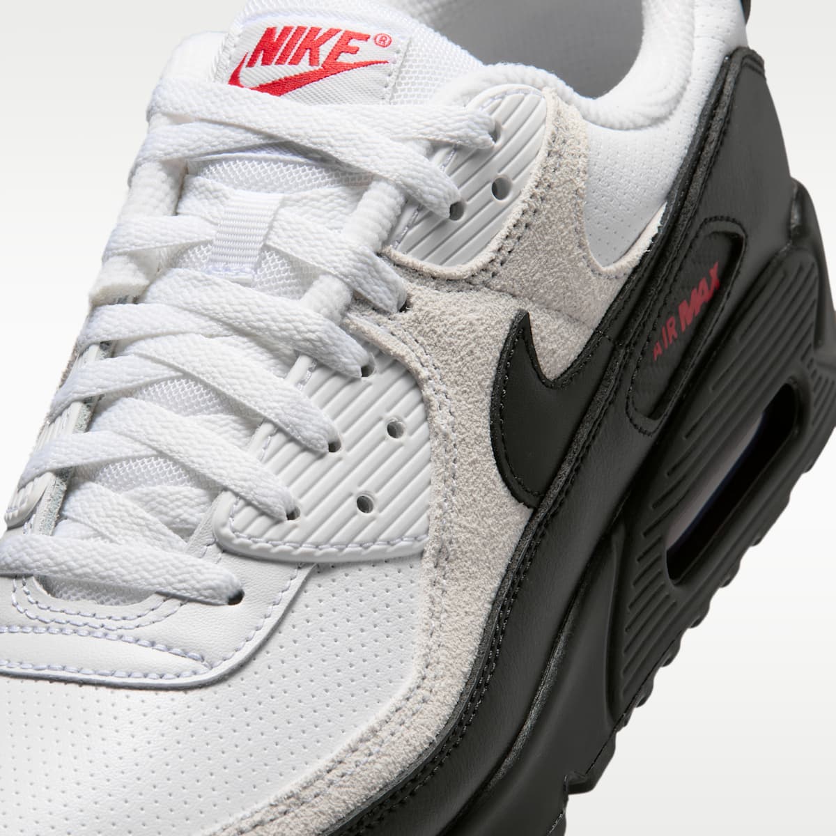 Nike Air Max 90 Men's Shoes - White/University Red/Black - Image 7