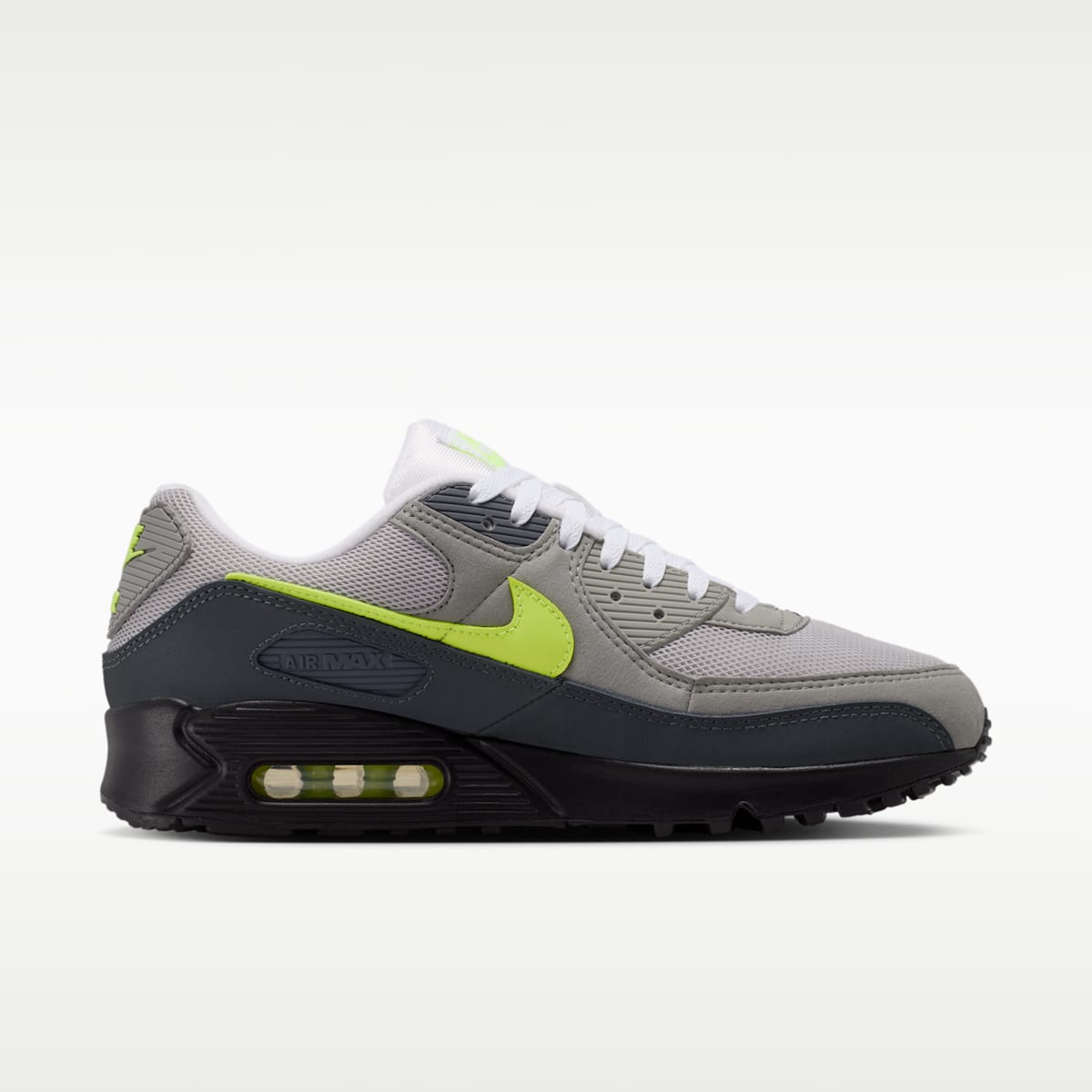 Nike Air Max 90 Men's Shoes - Black/Anthracite/Light Charcoal/Neon Yellow - Image 3