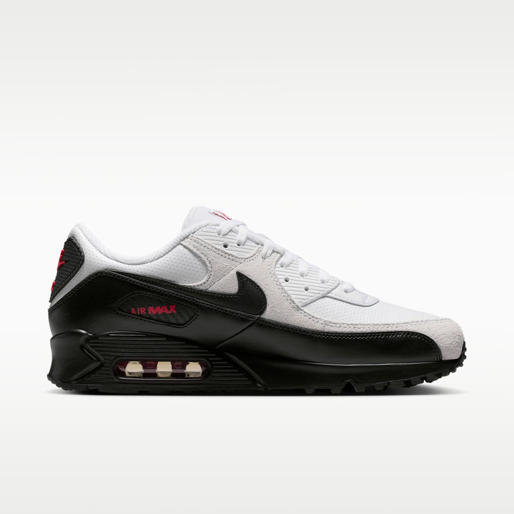 Nike Air Max 90 Men's Shoes - White/University Red/Black - Image 3