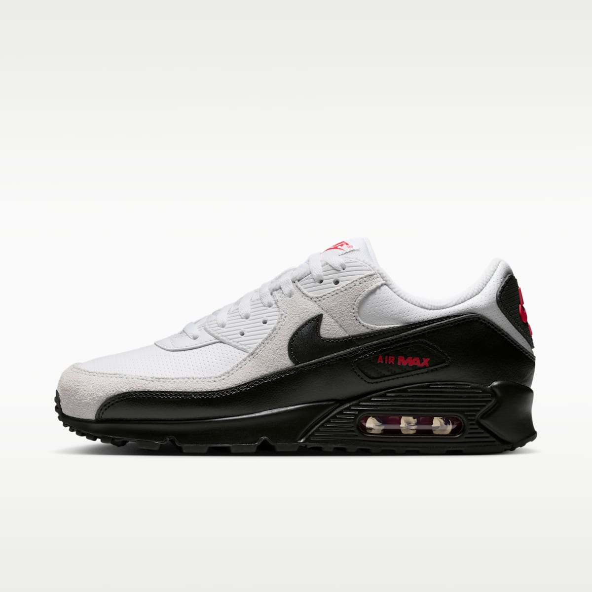 Nike Air Max 90 Men's Shoes - White/University Red/Black - Image 1