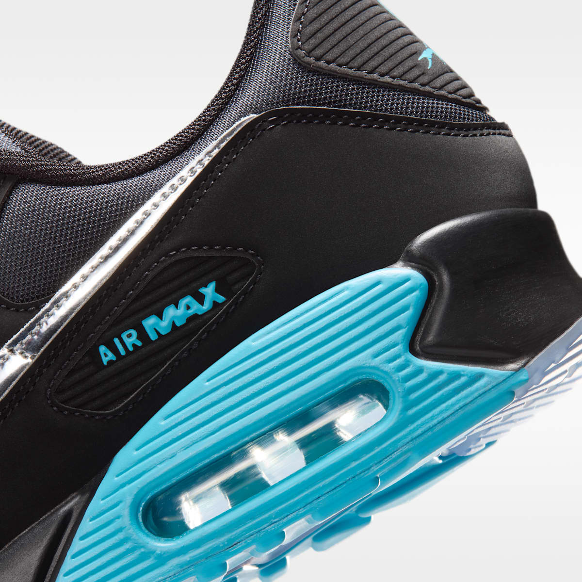 Nike Air Max 90 Premium "Scorpion" Men's Shoes - Black/Gamma Blue/Ice/Chrome - Image 8