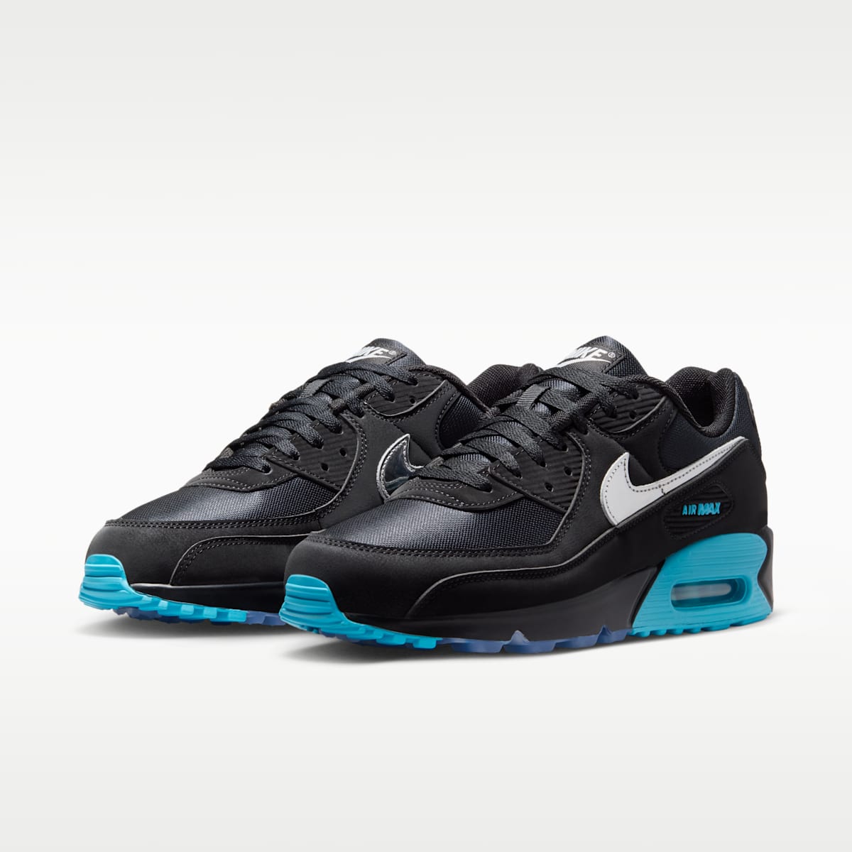 Nike Air Max 90 Premium "Scorpion" Men's Shoes - Black/Gamma Blue/Ice/Chrome - Image 5