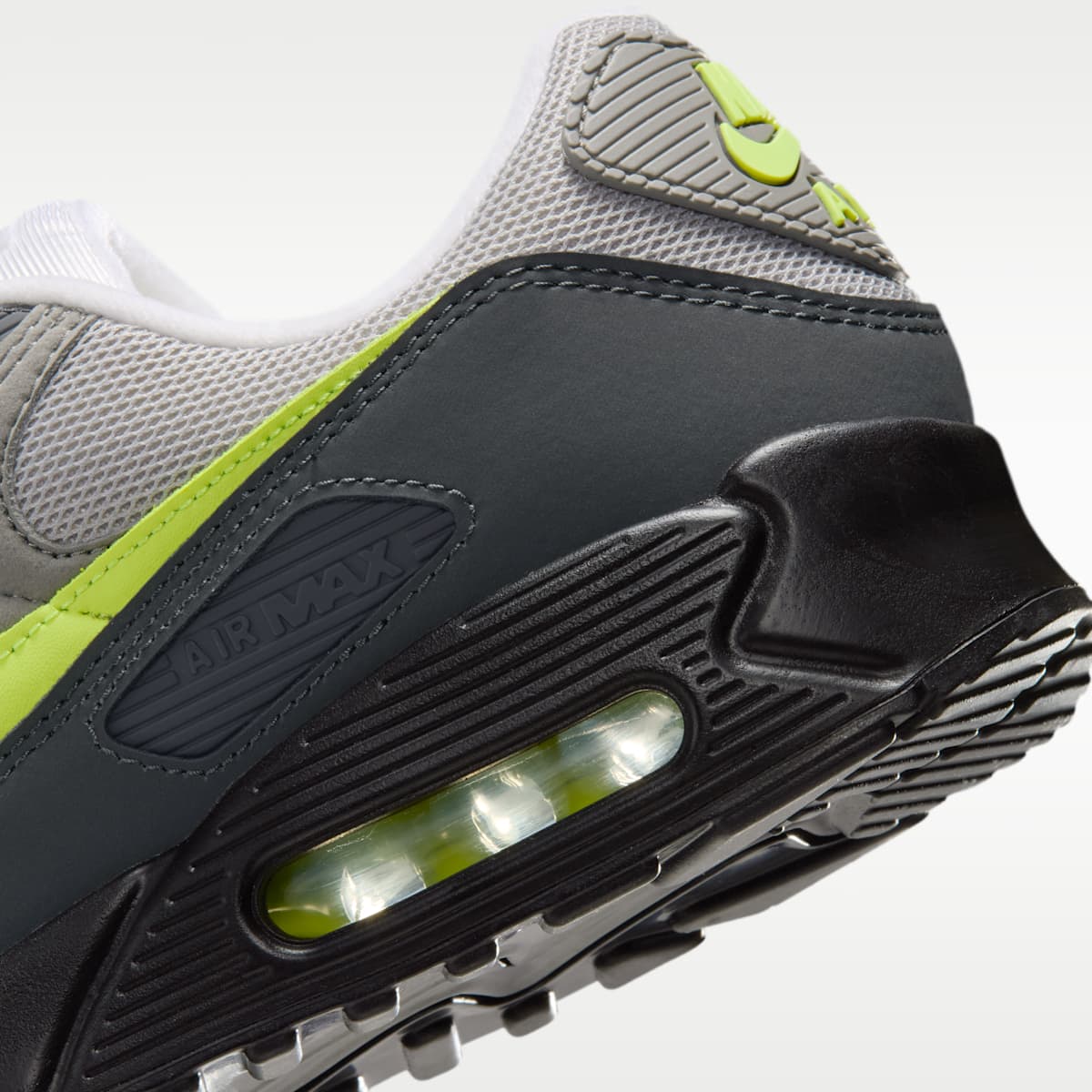 Nike Air Max 90 Men's Shoes - Black/Anthracite/Light Charcoal/Neon Yellow - Image 8