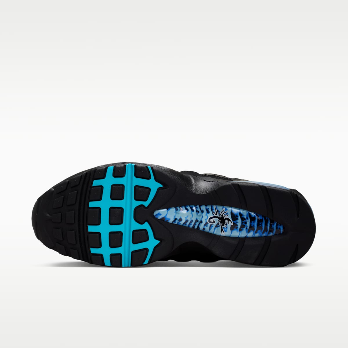 Nike Air Max 95 Big Bubble "Scorpion" Men's Shoes - Black/Gamma Blue/Metallic Silver/Chrome - Image 2