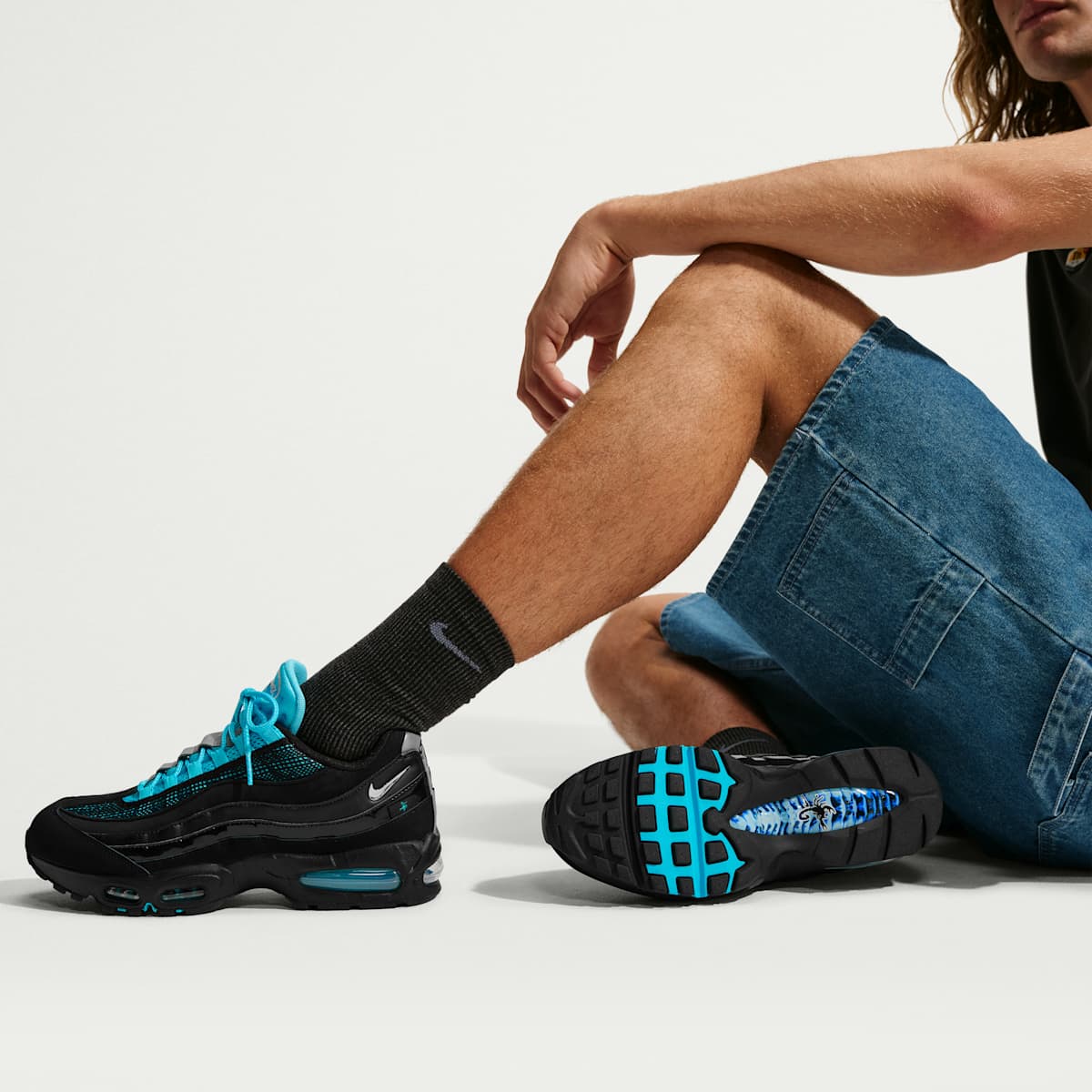Nike Air Max 95 Big Bubble "Scorpion" Men's Shoes - Black/Gamma Blue/Metallic Silver/Chrome - Image 9