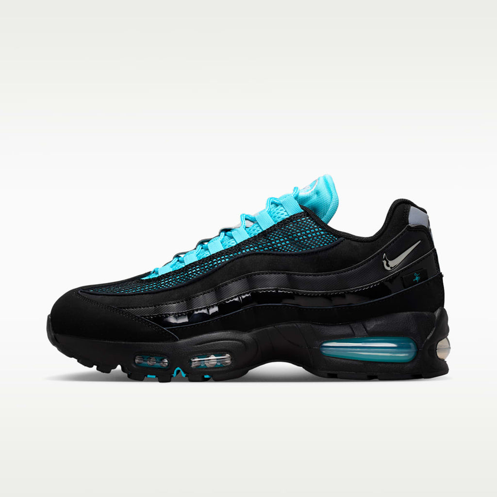 Nike Air Max 95 Big Bubble "Scorpion" Men's Shoes - Black/Gamma Blue/Metallic Silver/Chrome - Image 1
