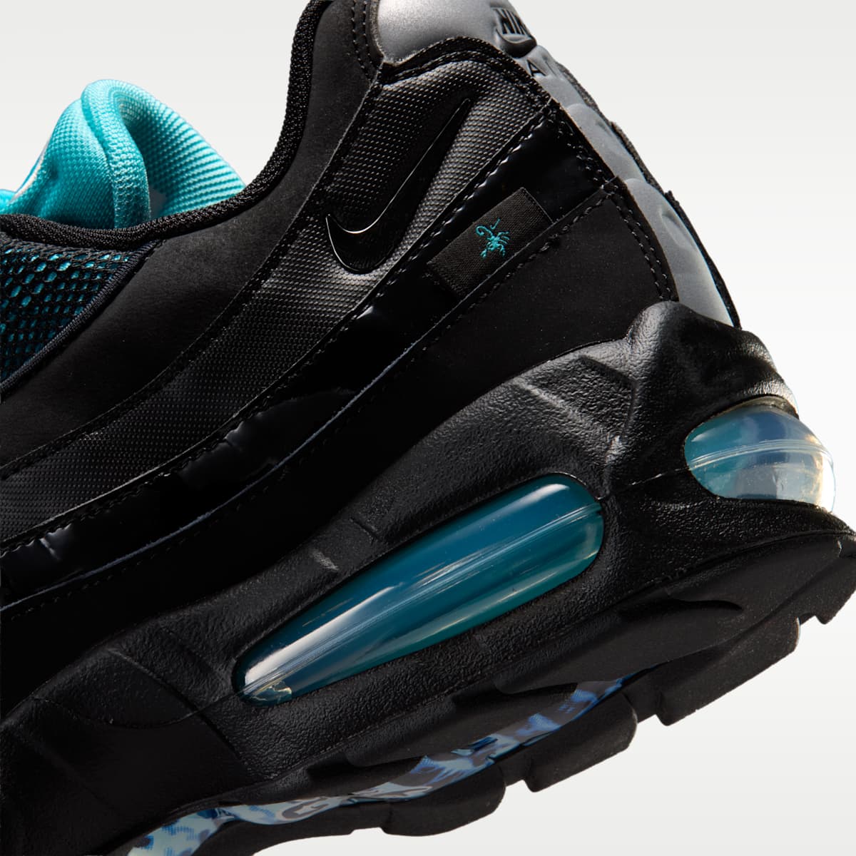 Nike Air Max 95 Big Bubble "Scorpion" Men's Shoes - Black/Gamma Blue/Metallic Silver/Chrome - Image 8
