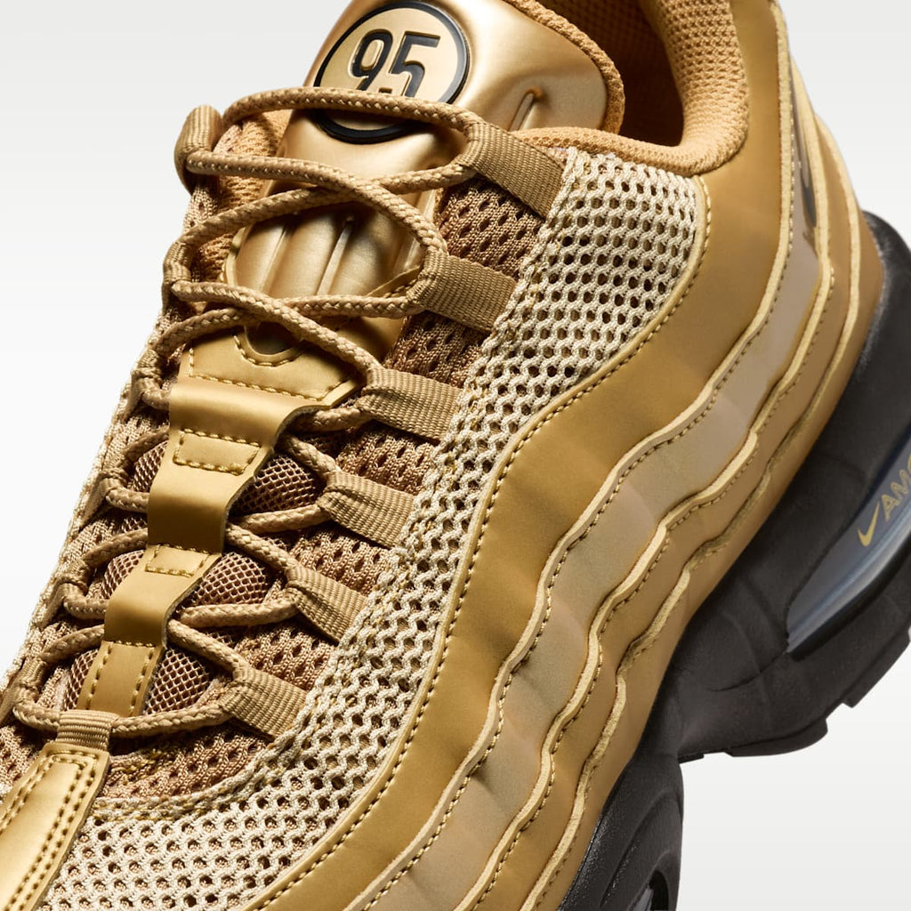 Nike Air Max 95 "Big Bubble" Men's Shoes - Metallic Gold/University Red/Elemental Gold/Black - Image 7