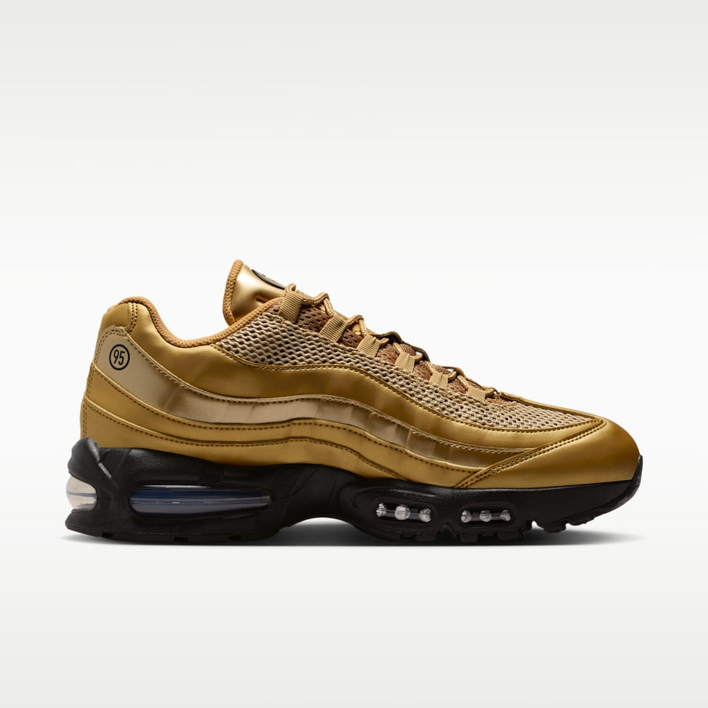 Nike Air Max 95 "Big Bubble" Men's Shoes - Metallic Gold/University Red/Elemental Gold/Black - Image 3