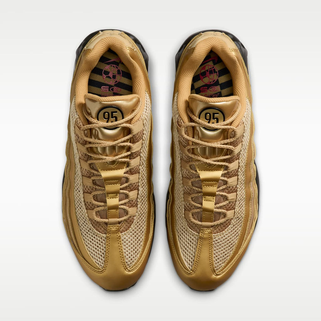 Nike Air Max 95 "Big Bubble" Men's Shoes - Metallic Gold/University Red/Elemental Gold/Black - Image 4