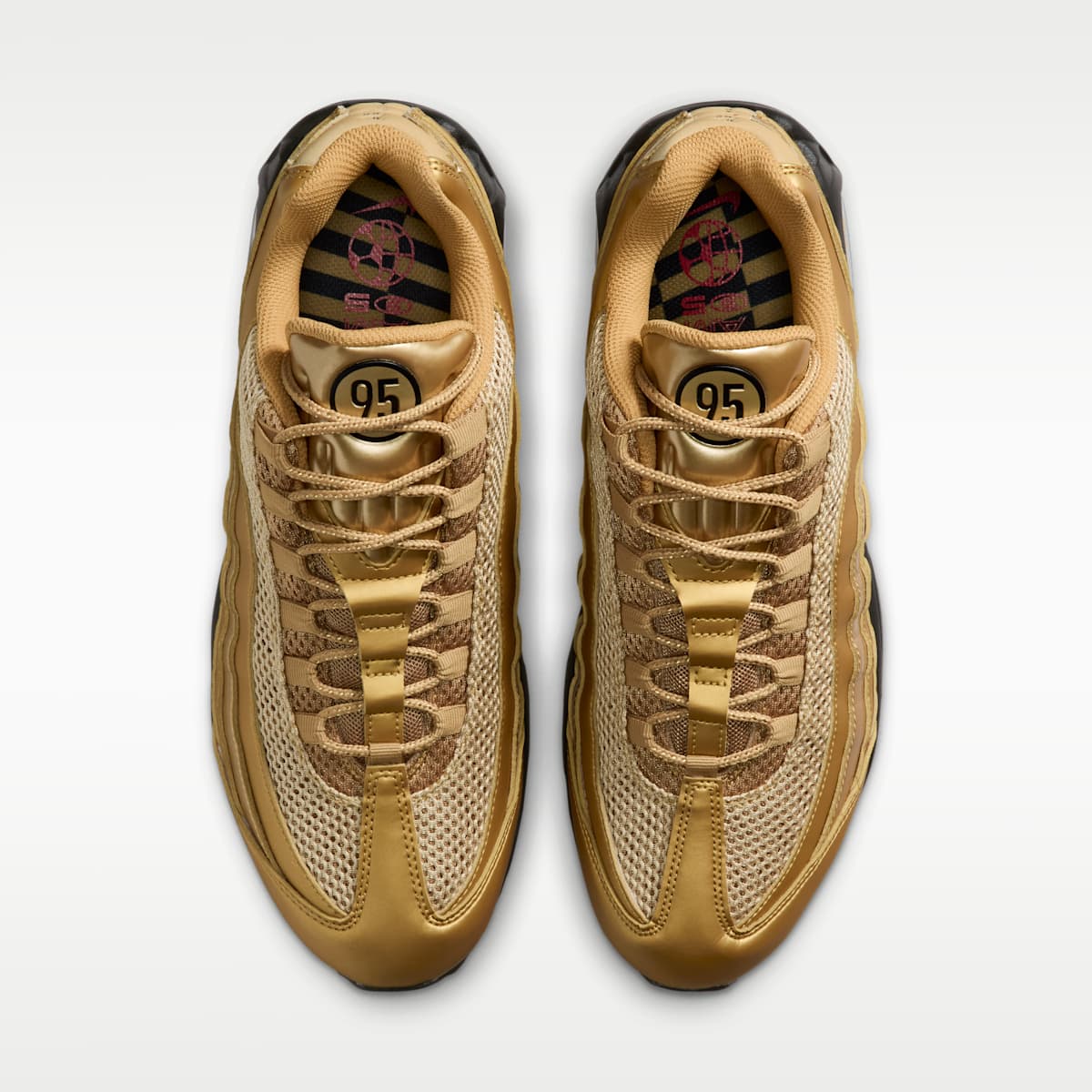 Nike Air Max 95 "Big Bubble" Men's Shoes - Metallic Gold/University Red/Elemental Gold/Black - Image 4