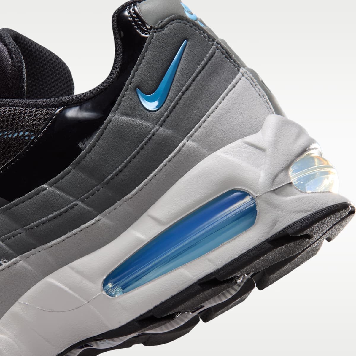 Nike Air Max 95 Big Bubble Men's Shoes - Black/Grey Fog/Anthracite/Football Blue - Image 8