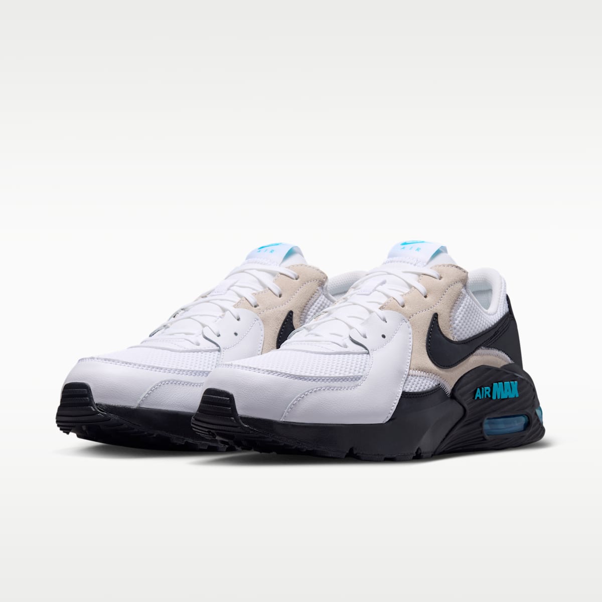 Nike Air Max Excee Men's Shoes - White/Black/Light Current Blue/Gamma Blue - Image 5